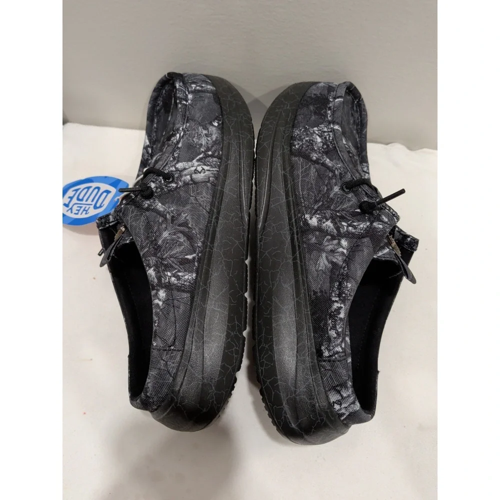 Hey Dude x Jelly Roll Wally Realtree Edge Camo Men's 10 Black Slip On Shoes